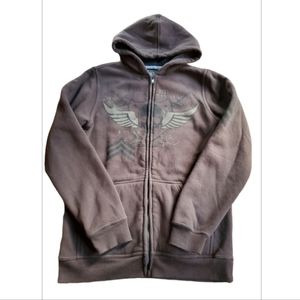 Helix Faux Fur Lined Full Zip Graphic Hoodie XL